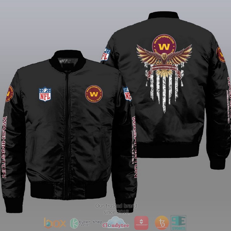 Nfl Washington Football Team Eagle Thin Line Flag Bomber Jacket Nfl Washington Football Team Eagle Thin Line Flag Bomber Jacket