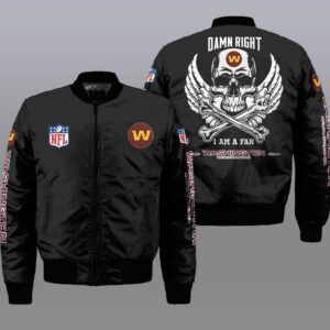 Nfl Washington Football Team Wings Skull 3D Bomber Jacket