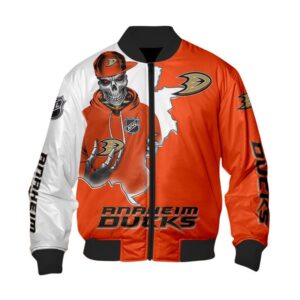 Nhl Anaheim Ducks Death Skull Bomber Jacket