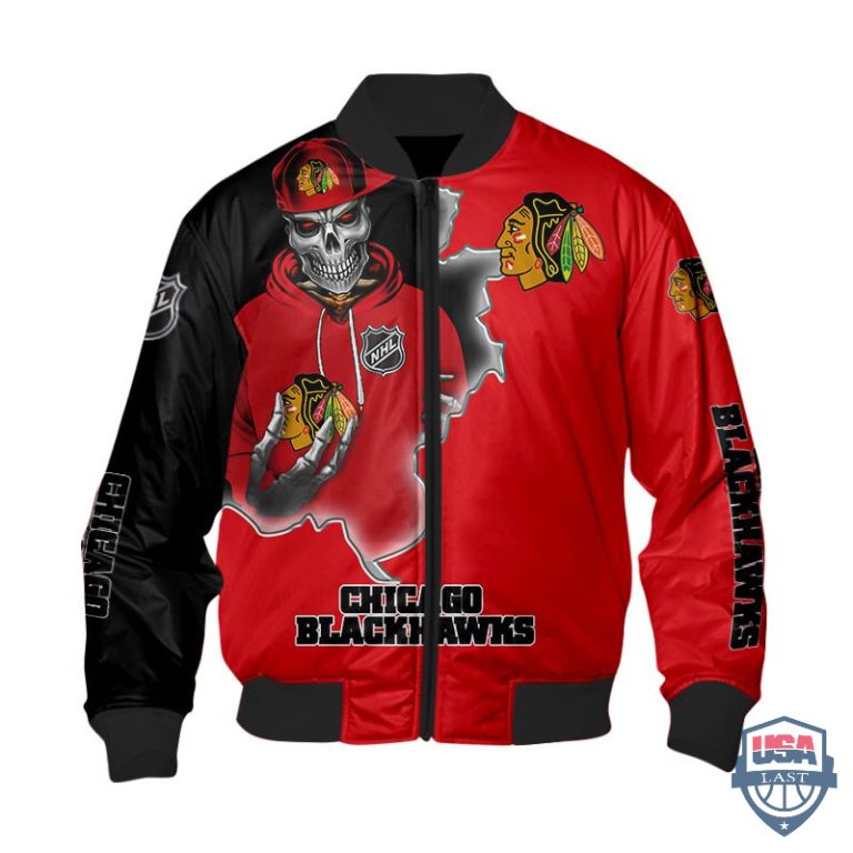 Nhl-Chicago-Blackhawks-Death-Skull-Bomber-Jacket-1