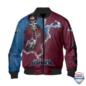 Nhl Colorado Avalanche Death Skull Bomber Jacket