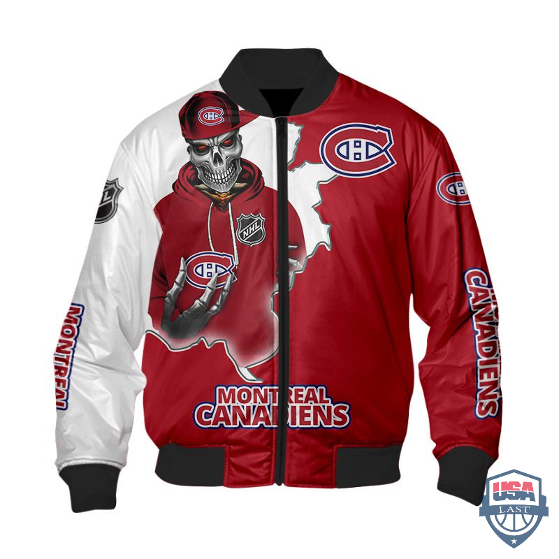 Nhl Montreal Canadiens Death Skull Bomber Jacket Nhl Montreal Canadiens Death Skull Bomber Jacket