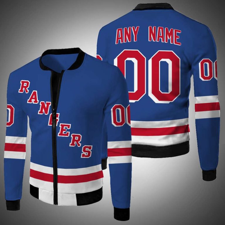 Nhl-New-York-Rangers-Team-Personalized-Blue-3D-Bomber-Jacket-1