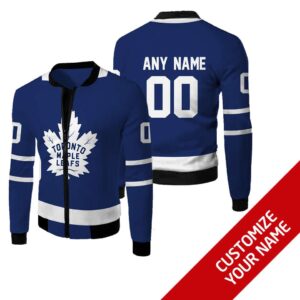 Nhl Toronto Maple Leafs Team Personalized Blue 3D Bomber Jacket