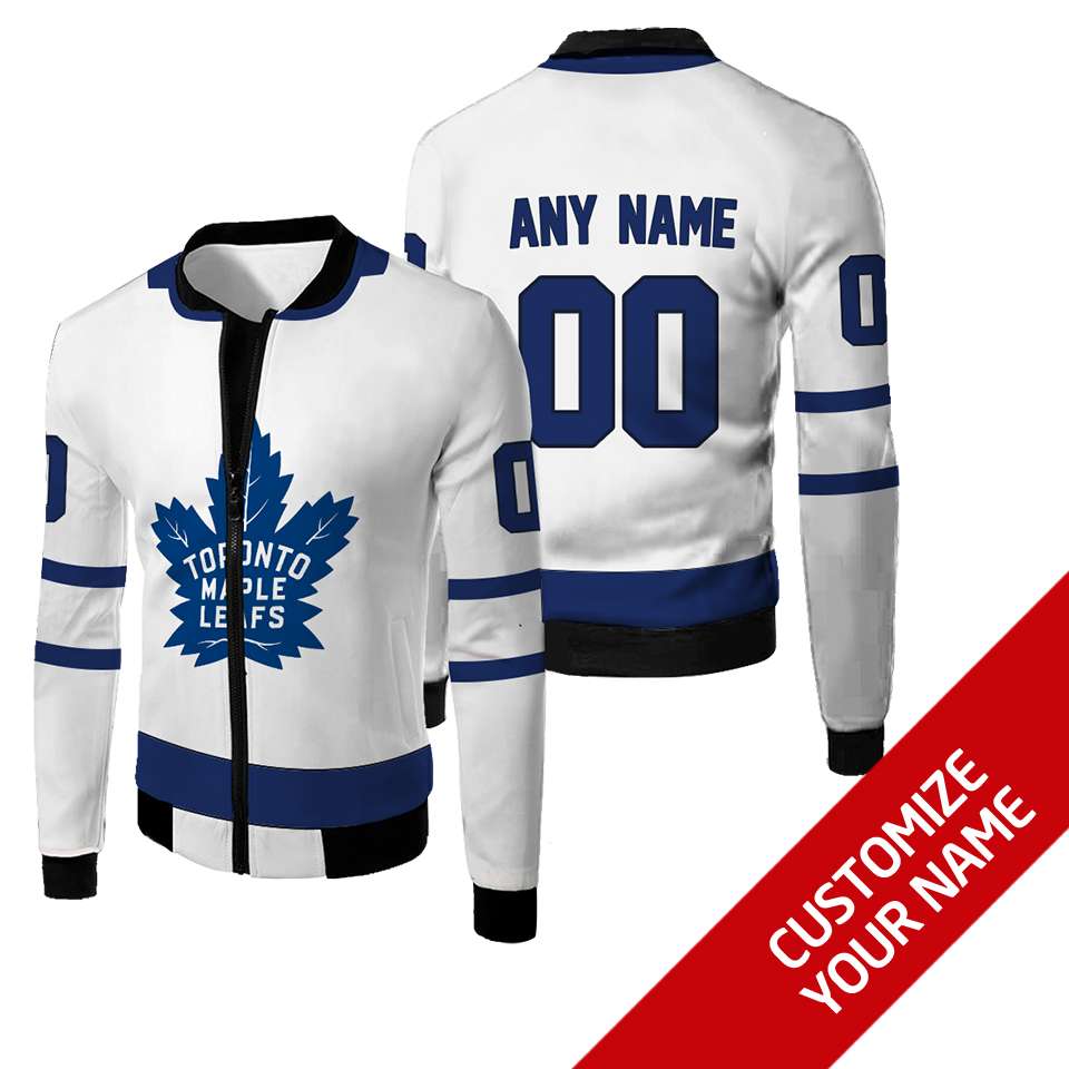 Nhl Toronto Maple Leafs Team Personalized White 3D Bomber Jacket Nhl Toronto Maple Leafs Team Personalized White 3D Bomber Jacket