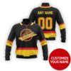 Nhl Vancouver Canucks Team Personalized Black 3D Bomber Jacket