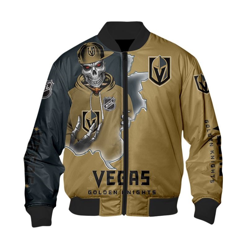 Nhl Vegas Golden Knights Death Skull Bomber Jacket Nhl Vegas Golden Knights Death Skull Bomber Jacket