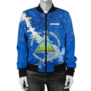 Nicaragua Christmas Coat Of Arms Women Bomber Jacket X Style J78 Bomber Jacket