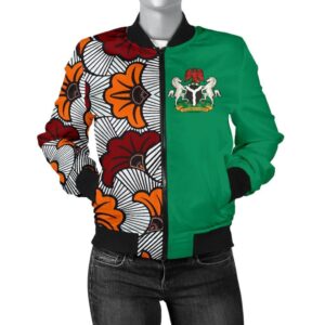 Nigeria Women's Bomber Jacket Ankara Pattern Th5 Bomber Jacket