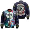 Nightmare before Christmas Jack Skellington Pumpkin King Winter Season Black 3D Designed Allover Gift For Halloween Lovers Christmas Lovers Bomber Jacket