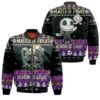 Nightmare before Christmas Master Of Fright Demon Light Jack Skellington Gentleman Black 3D Designed Allover Gift For Halloween Lovers Christmas Lovers Bomber Jacket