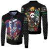 Nightmare before Christmas The Love Jack Skellington Sally Santa Black 3D Designed Allover Gift For Halloween Lovers Christmas Lovers Bomber Jacket