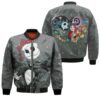 Nightmare before Christmas The Pumpkin King Jack Skellington And Sally Grey 3D Designed Allover Gift For Halloween Lovers Christmas Lovers Bomber Jacket