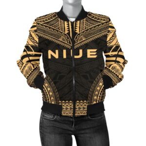 Niue Polynesian Chief Women'S Bomber Jacket - Gold Version - Bn10 Bomber Jacket
