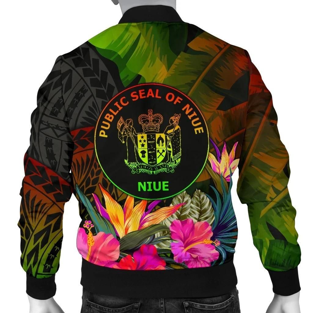Niue-Polynesian-Personalised-Mens-Bomber-Jacket-Hibiscus-and-Banana-Leaves-BN15-Bomber-Jacket-1
