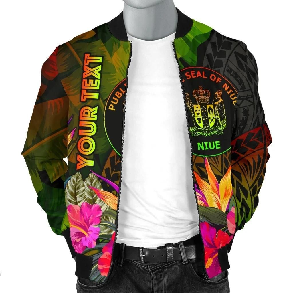 Niue-Polynesian-Personalised-Mens-Bomber-Jacket-Hibiscus-and-Banana-Leaves-BN15-Bomber-Jacket-2