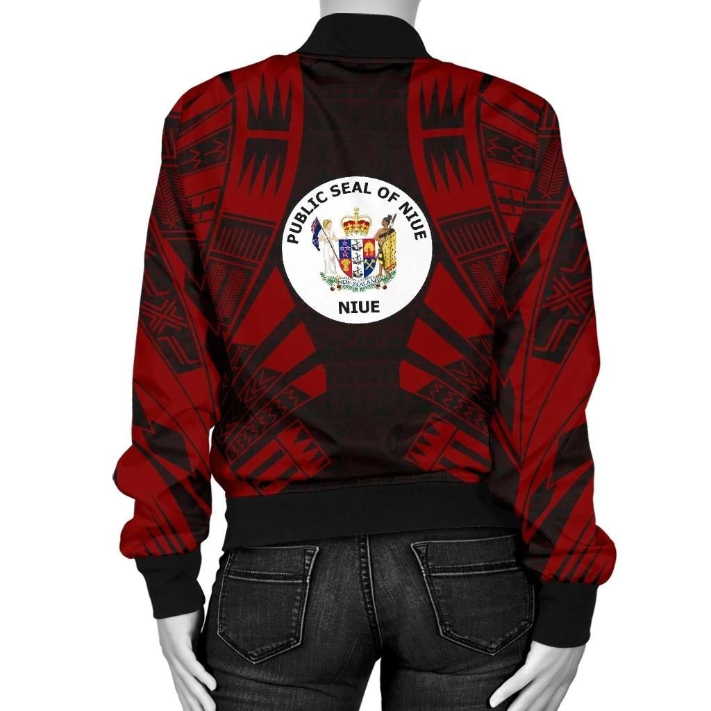 Niue-Women-Bomber-Jacket-Polynesian-Tattoo-Red-BN0110-Bomber-Jacket-1