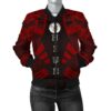 Niue Women Bomber Jacket - Polynesian Tattoo Red - BN0110 Bomber Jacket