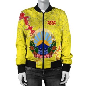 North Macedonia Christmas Coat Of Arms Women Bomber Jacket X Style J78 Bomber Jacket