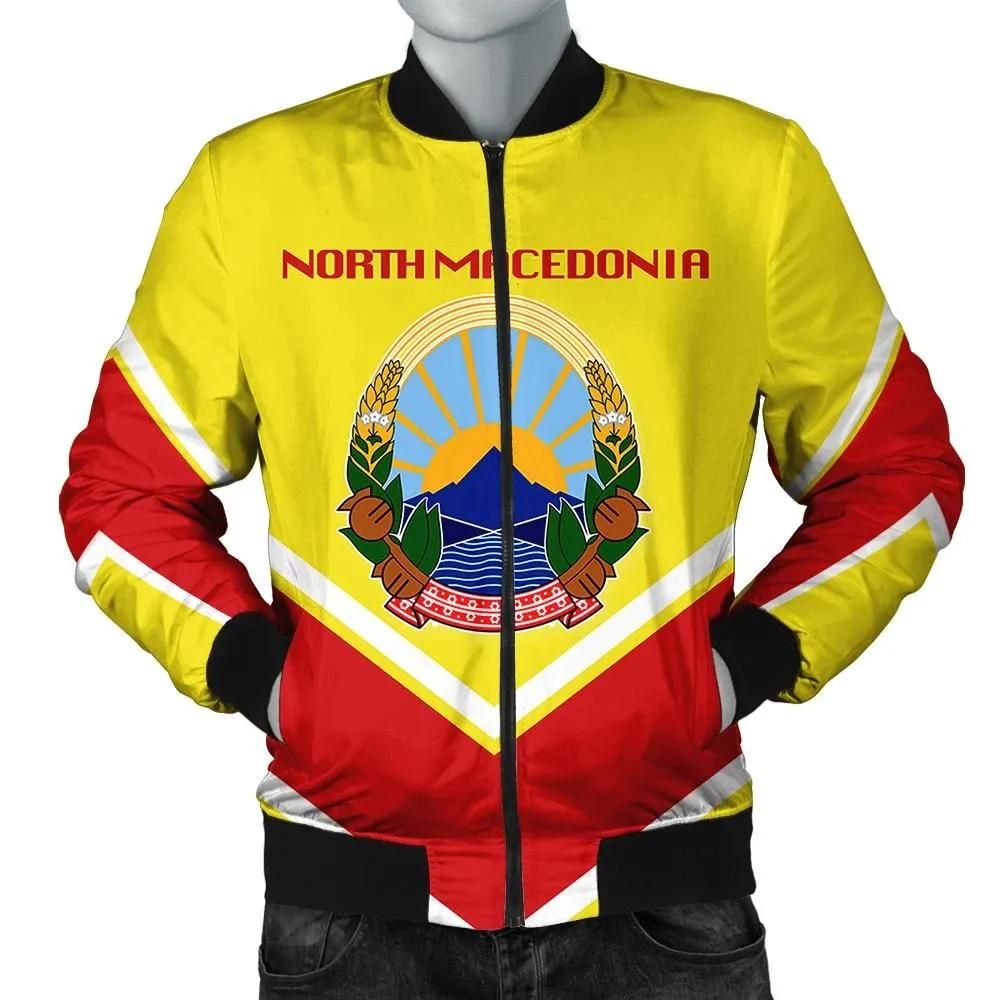 North Macedonia Coat Of Arms Men Bomber Jacket Lucian Style J5W Bomber Jacket North Macedonia Coat Of Arms Men Bomber Jacket Lucian Style J5W Bomber Jacket