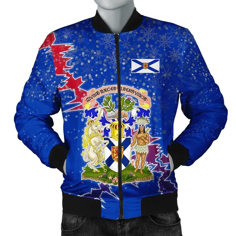 Nova Scotia Christmas Coat Of Arms Men Bomber Jacket X Style J78 Bomber Jacket Nova Scotia Christmas Coat Of Arms Men Bomber Jacket X Style J78 Bomber Jacket