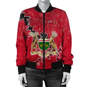 Ontario Christmas Coat Of Arms Women Bomber Jacket X Style J78 Bomber Jacket