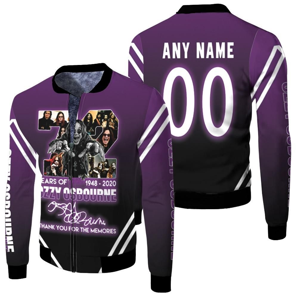 Ozzy Osbourne 72 Years Of 1948 2020 Thank You For The Memories 3D Designed Allover 3D Gift With Custom Name Number For Ozzy Osbourne Fans Bomber Jacket Ozzy Osbourne 72 Years Of 1948 2020 Thank You For The Memories 3D Designed Allover 3D Gift With Custom Name Number For Ozzy Osbourne Fans Bomber Jacket