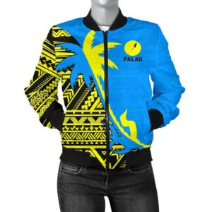 Palau Coconut Tree Women's Bomber Jacket K4 Bomber Jacket