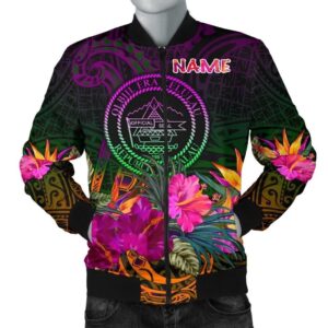 Palau Personalised Men's Bomber Jacket - Summer Hibiscus - BN15 Bomber Jacket