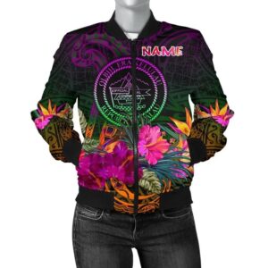 Palau Personalised Women's Bomber Jacket - Summer Hibiscus - BN15 Bomber Jacket