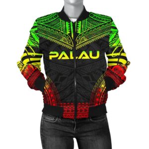 Palau Polynesian Chief Women'S Bomber Jacket - Reggae Version - Bn10 Bomber Jacket