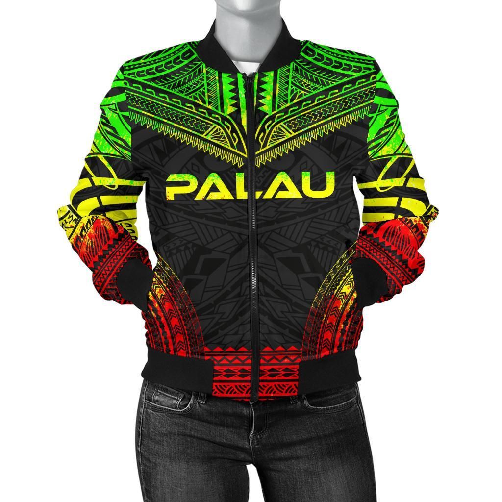 Palau Polynesian Chief Women'S Bomber Jacket - Reggae Version - Bn10 Bomber Jacket Palau Polynesian Chief Women'S Bomber Jacket - Reggae Version - Bn10 Bomber Jacket