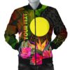 Palau Polynesian Personalised Men's Bomber Jacket - Hibiscus and Banana Leaves - BN15 Bomber Jacket