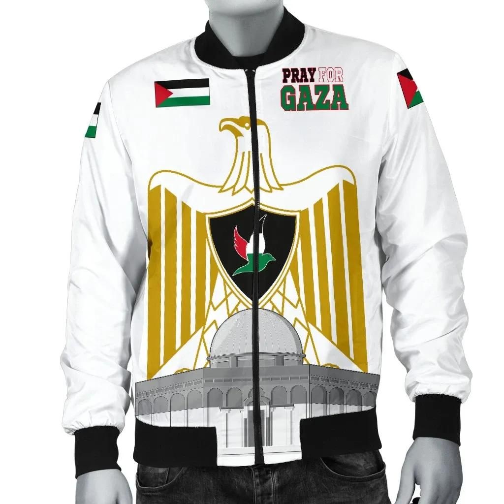 Palestine Bomber Jacket - Pray For Gaza A27 Bomber Jacket Palestine Bomber Jacket - Pray For Gaza A27 Bomber Jacket