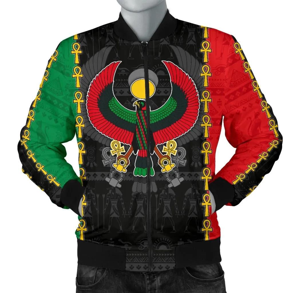 Pan African Men's Bomber Jacket - Pan-Africanism Ancient Egypt Horus - BN15 Bomber Jacket Pan African Men's Bomber Jacket - Pan-Africanism Ancient Egypt Horus - BN15 Bomber Jacket