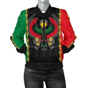 Pan African Women's Bomber Jacket - Pan-Africanism Ancient Egypt Horus - BN15 Bomber Jacket