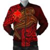 Papua New Guinea Men's Bomber Jacket - Red Shark Polynesian Tattoo - BN18 Bomber Jacket