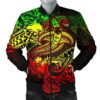 Papua New Guinea Men's Bomber Jacket - Reggae Shark Polynesian Tattoo - BN18 Bomber Jacket