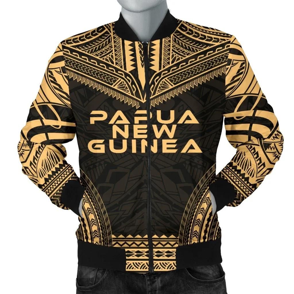 Papua New Guinea Polynesian Chief Men's Bomber Jacket - Gold Version - Bn10 Bomber Jacket Papua New Guinea Polynesian Chief Men's Bomber Jacket - Gold Version - Bn10 Bomber Jacket