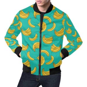 Pattern Print Banana Mens Bomber Jacket