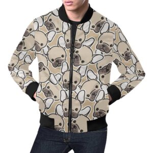 Pattern Print Bulldog Mens Bomber Jacket