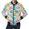 Pattern Print Colorful Donut Mens Bomber Jacket