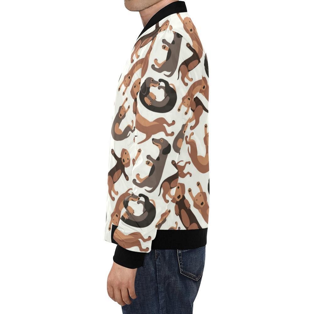Pattern-Print-Dachshund-Wiener-Dog-Mens-Bomber-Jacket-1