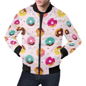 Pattern Print Donut Mens Bomber Jacket