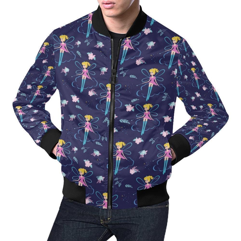 Pattern Print Fairy Mens Bomber Jacket Pattern Print Fairy Mens Bomber Jacket