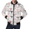Pattern Print Fox Mens Bomber Jacket