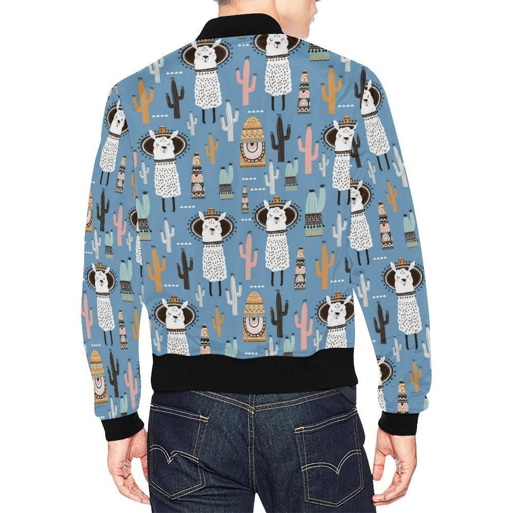 Pattern-Print-Llama-Cactus-Mens-Bomber-Jacket-2