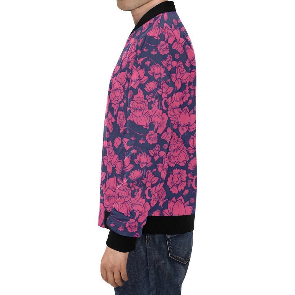 Pattern-Print-Lotus-Mens-Bomber-Jacket-1