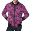 Pattern Print Lotus Mens Bomber Jacket