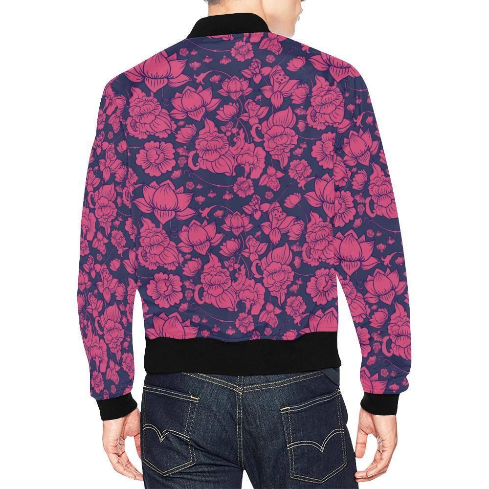 Pattern-Print-Lotus-Mens-Bomber-Jacket-2